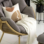 Load image into Gallery viewer, Outdoor Chair with Foot Stool – Grey &amp; Beige
