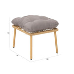 Load image into Gallery viewer, Outdoor Chair with Foot Stool – Grey &amp; Beige