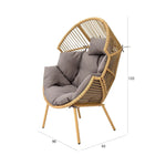 Load image into Gallery viewer, Outdoor Chair with Foot Stool – Grey &amp; Beige