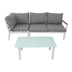 Load image into Gallery viewer, Outdoor Complete Set, Grey &amp; White , 5-Seater Aluminium Sofa Set