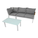 Load image into Gallery viewer, Outdoor Complete Set, Grey &amp; White , 5-Seater Aluminium Sofa Set