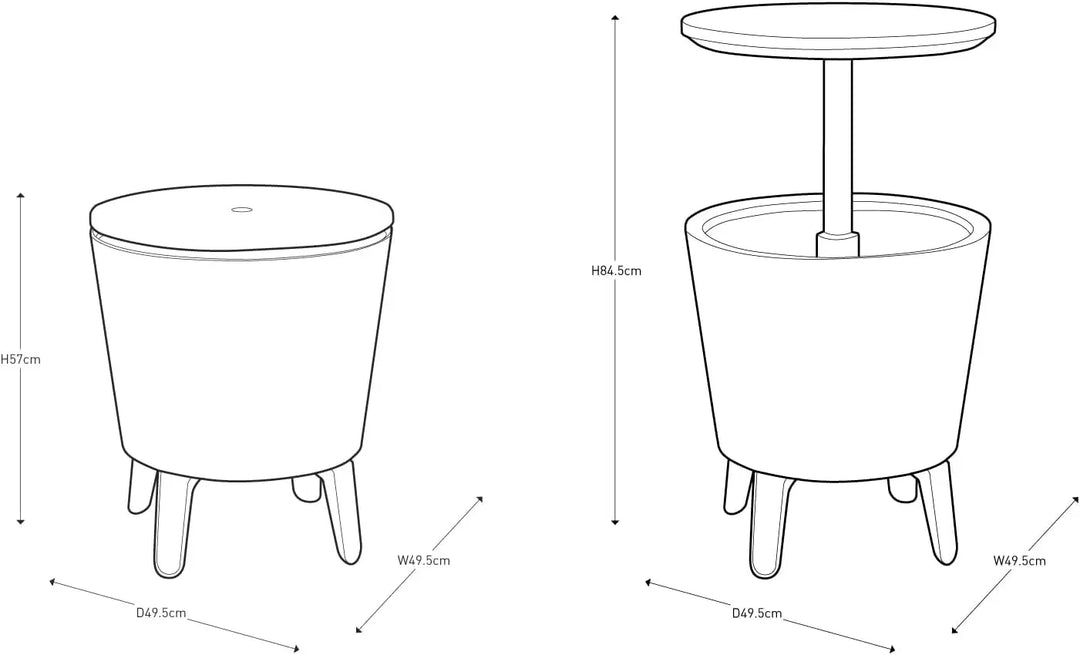 Outdoor Cool Bar Ice Cooler Table – Stylish White & Brown Garden Drinks Table for Patio, Poolside & Entertaining**