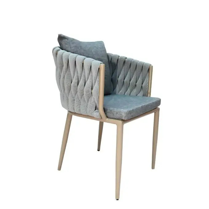 Outdoor Cushioned Single Seater Rope Weaving Dining Armchair-GCC Home Center