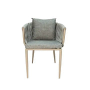 Outdoor Cushioned Single Seater Rope Weaving Dining Armchair-GCC Home Center