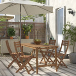 Load image into Gallery viewer, Outdoor Dining Set (Table + 4 Folding Chairs, Dark Brown, 143×75 cm)