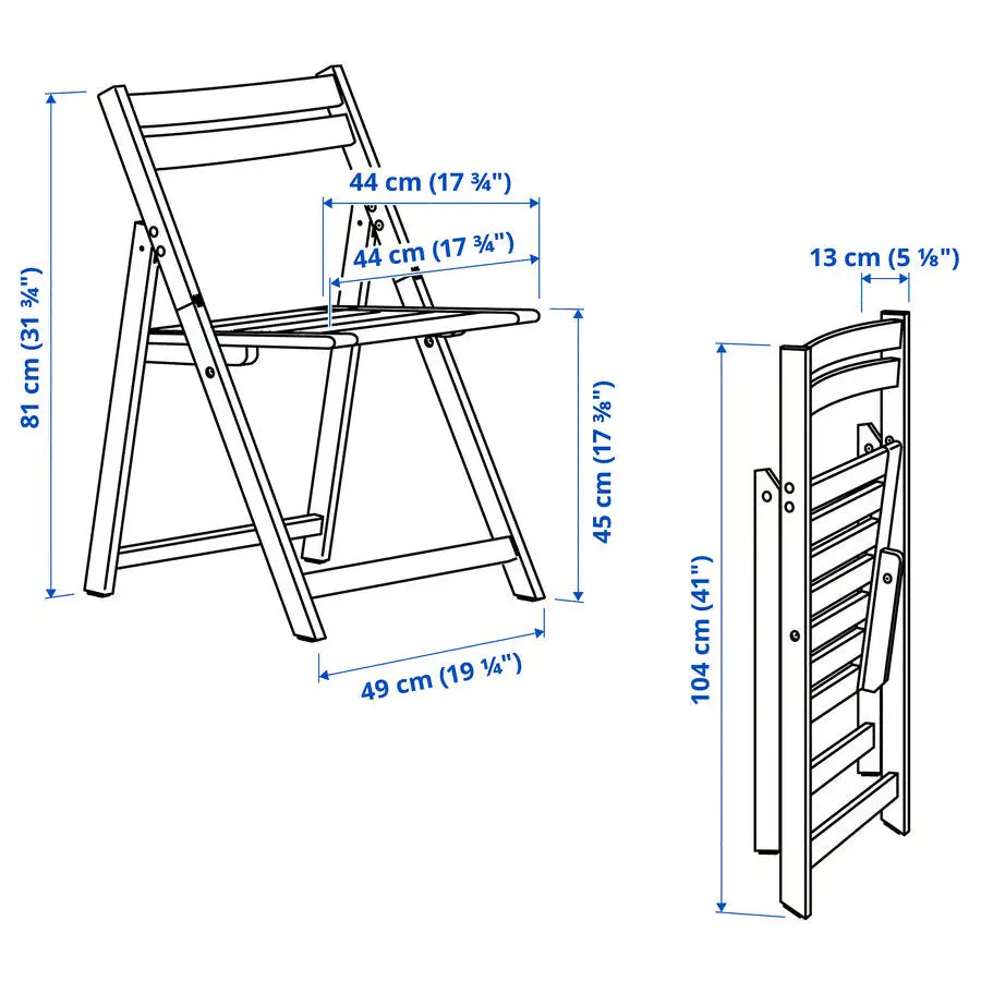 Outdoor Foldable Chair, Light Brown Stained