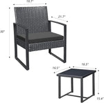 Load image into Gallery viewer, Outdoor Furniture Balcony Furniture 3 Pieces Garden Outdoor Furniture Set include 2 Rattan Chairs with Cushions and 1 Coffee Table-GCC Home Center