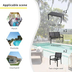 Load image into Gallery viewer, Anovara Outdoor Furniture Balcony Furniture 4 Pieces Garden Outdoor Furniture Set include 3 Chairs and 1 Coffee Table
