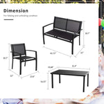 Load image into Gallery viewer, Anovara Outdoor Furniture Balcony Furniture 4 Pieces Garden Outdoor Furniture Set include 3 Chairs and 1 Coffee Table