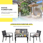Load image into Gallery viewer, Anovara Outdoor Furniture Balcony Furniture 4 Pieces Garden Outdoor Furniture Set include 3 Chairs and 1 Coffee Table