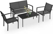 Outdoor Furniture Balcony Furniture 4 Pieces Garden Outdoor Furniture Set include 3 Chairs and 1 Coffee Table-GCC Home Center