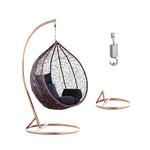 Load image into Gallery viewer, Outdoor Hanging Egg Chair with Stand - Weather-Resistant Rattan, Sturdy Steel Frame &amp; All-Weather Cushions for Patio, Garden, or Indoor Use-GCC Home Center