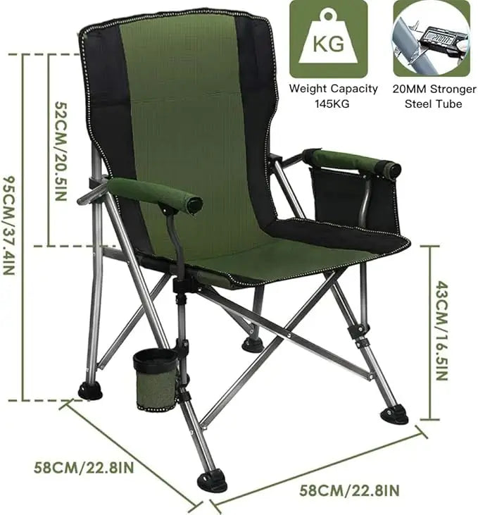 Outdoor Portable Camping Chair, Lightweight Folding Camping Chair, Heavy Duty Support 145KG-GCC Home Center