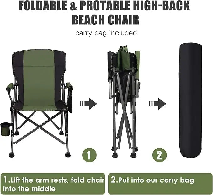 Outdoor Portable Camping Chair, Lightweight Folding Camping Chair, Heavy Duty Support 145KG-GCC Home Center
