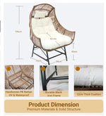 Load image into Gallery viewer, Outdoor Rattan Lounge Chair with 12cm Cushion, High Backrest and Headrest – PE Wicker and Iron Frame for Balcony, Patio or Garden