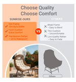 Load image into Gallery viewer, Outdoor Rattan Lounge Chair with 12cm Cushion, High Backrest and Headrest – PE Wicker and Iron Frame for Balcony, Patio or Garden