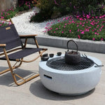 Load image into Gallery viewer, Outdoor Round Firepit (Charcoal &amp; Wood Burning) with BBQ Grill &amp; Spark Screen