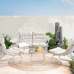 Load image into Gallery viewer, Outdoor Sofa Set (2+1+1+Coffee Table) – Cream