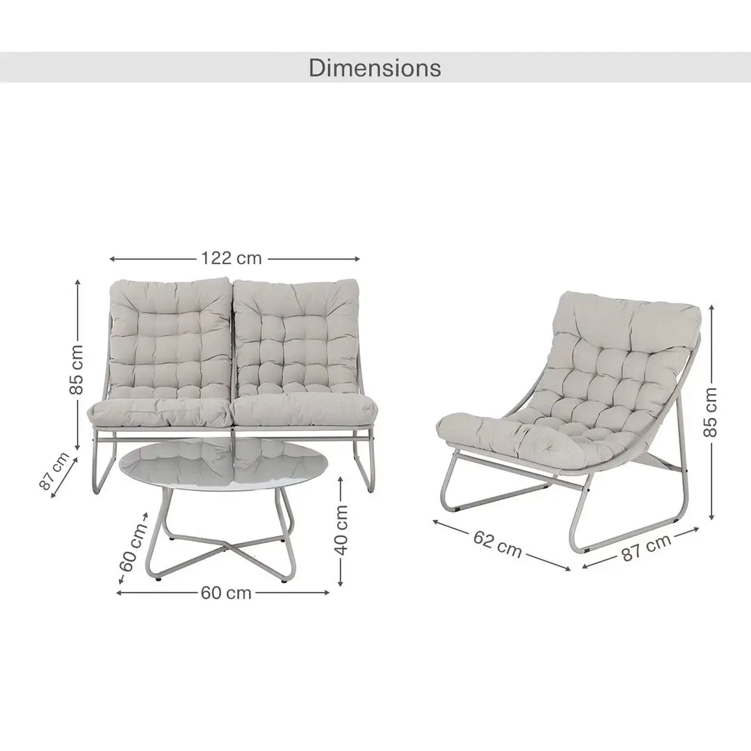 Outdoor Sofa Set (2+1+1+Coffee Table) – Cream
