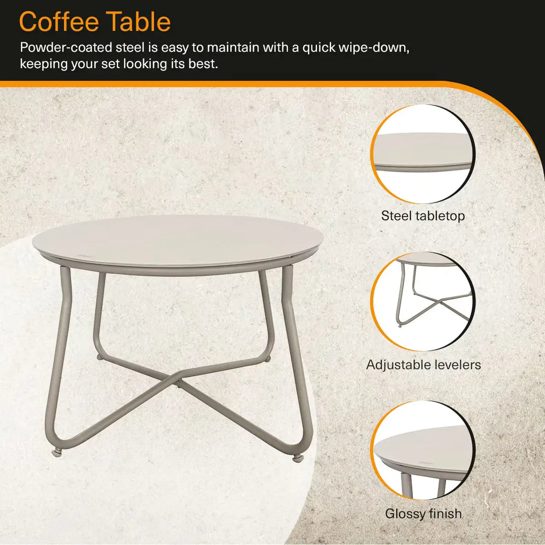 Outdoor Sofa Set (2+1+1+Coffee Table) – Cream