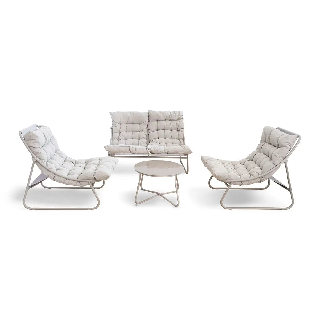 Outdoor Sofa Set (2+1+1+Coffee Table) – Cream