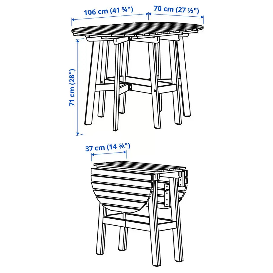 Outdoor Wooden Dining Table, Dark Brown