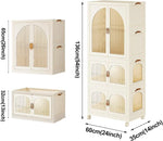 Load image into Gallery viewer, OYDAS Wardrobe Portable Closet, Stackable Storage Bins with Doors,Wheels,Lids,Collapsible Plastic Closet Organizers Storage Cabinet with Closet Rods,Folding Storage Bins (S70-136x60x35cm)-GCC Home Center