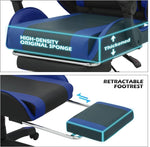 Load image into Gallery viewer, Peng General Gaming Chair with Footrest,Racing Gaming Chair,Computer Gamer Chair,Ergonomic Game Chair with Adjustable Headrest and Lumbar Support (Blue)-GCC Home Center