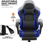 Load image into Gallery viewer, Peng General Gaming Chair with Footrest,Racing Gaming Chair,Computer Gamer Chair,Ergonomic Game Chair with Adjustable Headrest and Lumbar Support (Blue)-GCC Home Center