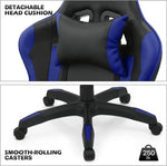 Load image into Gallery viewer, Peng General Gaming Chair with Footrest,Racing Gaming Chair,Computer Gamer Chair,Ergonomic Game Chair with Adjustable Headrest and Lumbar Support (Blue)-GCC Home Center