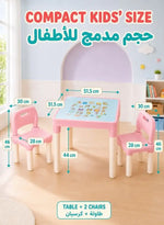 Load image into Gallery viewer, Pink Kids Table and Chair Set- Safe Kids Study Drawing Play Desk for Reading Snacks Parent‑Child Interaction for Home Nursery Daycare