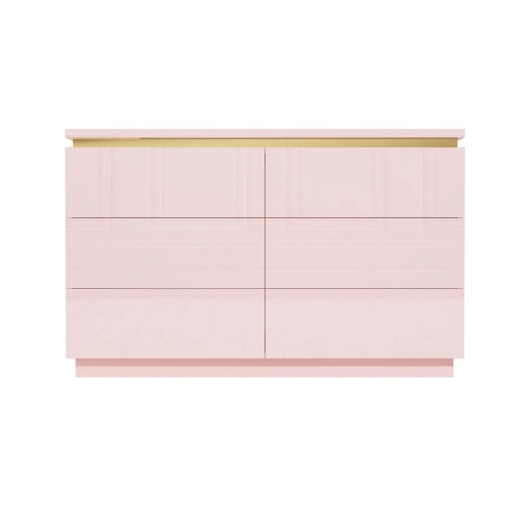 Pink Wide Dressing Table with Mirror-GCC Home Center