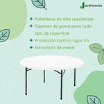 Load image into Gallery viewer, Plastic Outdoor Table, 115 cm Diameter Folding and Portable, Round, Heavy Duty Steel Base, Folding Legs-GCC Home Center