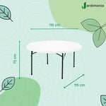 Load image into Gallery viewer, Plastic Outdoor Table, 115 cm Diameter Folding and Portable, Round, Heavy Duty Steel Base, Folding Legs-GCC Home Center