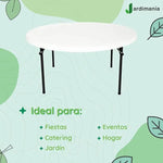 Load image into Gallery viewer, Plastic Outdoor Table, 115 cm Diameter Folding and Portable, Round, Heavy Duty Steel Base, Folding Legs-GCC Home Center