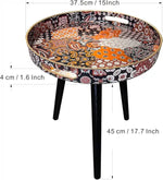 Load image into Gallery viewer, Plastics Tray Side Table – Indian Style Coffee Table with 17.7" Wooden Legs