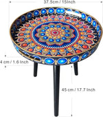 Load image into Gallery viewer, Plastics Tray Side Table – Indian Style Coffee Table with 17.7" Wooden Legs