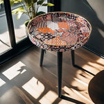 Load image into Gallery viewer, Plastics Tray Side Table – Indian Style Coffee Table with 17.7" Wooden Legs