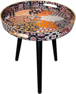 Load image into Gallery viewer, Plastics Tray Side Table – Indian Style Coffee Table with 17.7" Wooden Legs