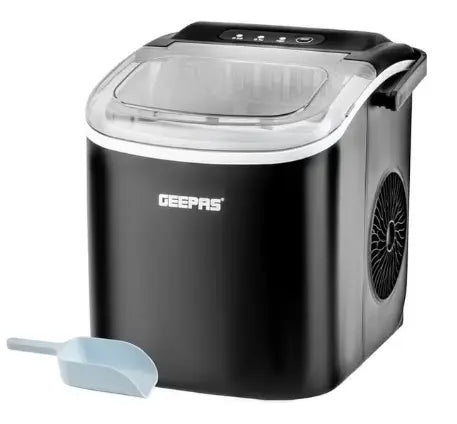Portable Automatic Ice Maker 1.2 L Water Container Capacity, 0.6 KG Ice Container Capacity Produces 12 KG Ice per Day 100 W GIM63053UK Black