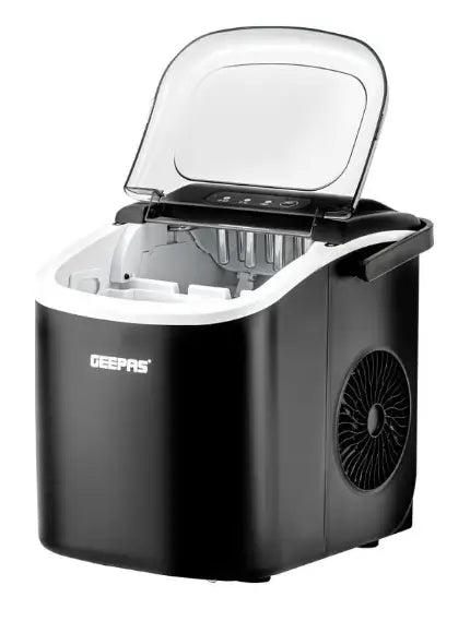Portable Automatic Ice Maker 1.2 L Water Container Capacity, 0.6 KG Ice Container Capacity Produces 12 KG Ice per Day 100 W GIM63053UK Black