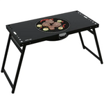 Load image into Gallery viewer, Portable BBQ Camping Table – Black | Compact Folding Grill with 30cm Removable Mesh