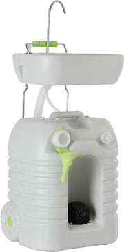 ALBAWADI Portable Camping Hand Wash Sink Foot Pump With 45L Water Tank Wheels Dispenser Adjustable Height Size