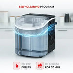 Load image into Gallery viewer, Portable Countertop Ice Maker, 12KG Ice Production, 6 Minute Fast Ice Making, Plastic Body with Transparent Lid, Black, Model OG141IM Brand: Ogera
