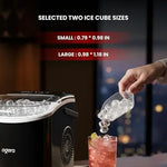 Load image into Gallery viewer, Portable Countertop Ice Maker, 12KG Ice Production, 6 Minute Fast Ice Making, Plastic Body with Transparent Lid, Black, Model OG141IM Brand: Ogera