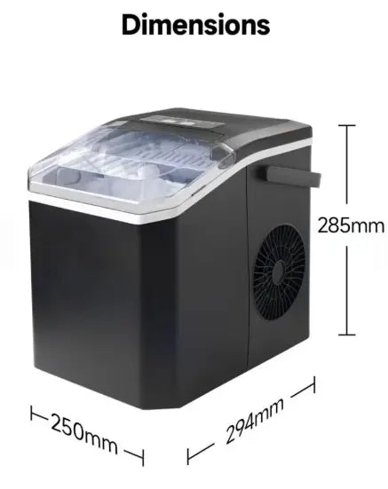 Portable Countertop Ice Maker - 9 Ice Cubes in 6 Minutes, 12kg/24H Daily Output, Self-Cleaning Function with Ice Scoop and Basket, Perfect for Kitchens, Offices, Bars & Parties - Black