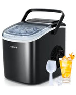 Load image into Gallery viewer, Portable Countertop Ice Maker - 9 Ice Cubes in 6 Minutes, 12kg Daily Output, Self-Cleaning with Ice Bags, Scoop, and Basket for Kitchen, Office, Bar, Party - Black
