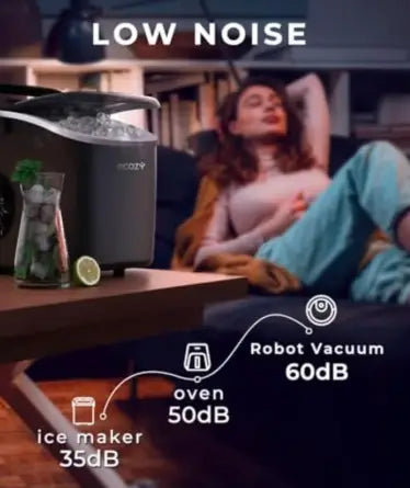 Portable Countertop Ice Maker - 9 Ice Cubes in 6 Minutes, 12kg Daily Output, Self-Cleaning with Ice Bags, Scoop, and Basket for Kitchen, Office, Bar, Party