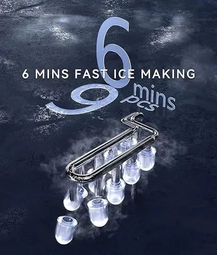 Portable Countertop Ice Maker, 9 Ice Cubes in 6 Minutes, 12kg/Day | Ice Cube Maker, 2 Sizes of Ice, Self-Cleaning, with Ice Bags, Scoop and Basket, for Home, Kitchen, Office, Bar, Party, Black