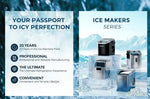 Load image into Gallery viewer, Portable Countertop Ice Maker, 9 Ice Cubes in 6 Minutes, 12kg/Day | Ice Cube Maker, 2 Sizes of Ice, Self-Cleaning, with Ice Bags, Scoop and Basket, for Home, Kitchen, Office, Bar, Party, Black